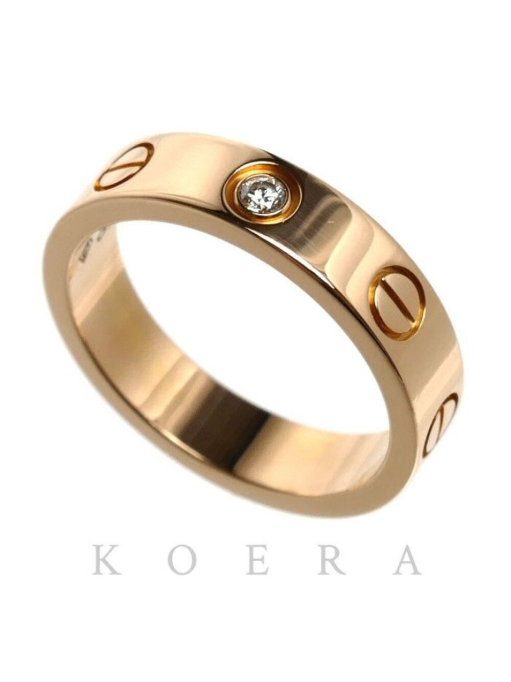 Cartier 18k Pink Gold Mini Love Ring Diamond